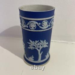 Vase à renverser Arcadian en jaspe bleu cobalt de Wedgwood vintage