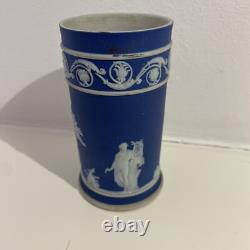 Vase à renverser Arcadian en jaspe bleu cobalt de Wedgwood vintage