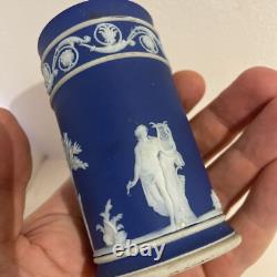 Vase à renverser Arcadian en jaspe bleu cobalt de Wedgwood vintage
