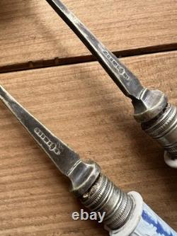 Vase antique en jaspe Wedgwood vintage bleu cobalt, plateaux et candélabres