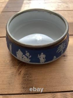 Vase antique en jaspe Wedgwood vintage bleu cobalt, plateaux et candélabres