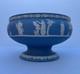 Vase Central Sur Piédestal En Jasperware Wedgwood Bleu Pâle Vintage Impérial Angleterre