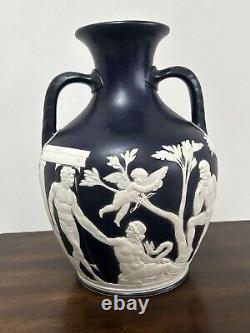 Vase de Portland de Wedgwood taille réelle du XIXe siècle Jasperware Vase de Portland 26cm