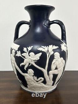 Vase de Portland de Wedgwood taille réelle du XIXe siècle Jasperware Vase de Portland 26cm