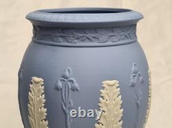 Vase en jaspe Wedgwood bleu avec acanthes et jonc