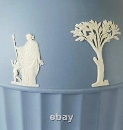 Vase en jaspe Wedgwood bleu de 10 pouces