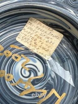 Vase en jaspe Wedgwood marbré solide, urne avec couvercle tricolore bleue, rare, signée