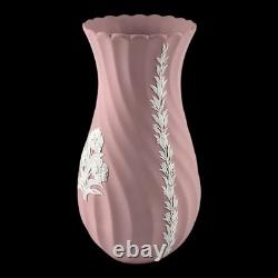 Vase large en jasper de WEDGWOOD fait main, rose, 21 cm