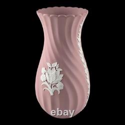 Vase large en jasper de WEDGWOOD fait main, rose, 21 cm