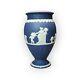 Vase Opulent Wedgwood Jasperware 8 Crème Sur Porcelaine Bleue Portland Angleterre