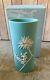 Vase Ovale Large En Jaspe Wedgwood Blanc Sur Jaspe Turquoise Rare Dans Sa Boîte