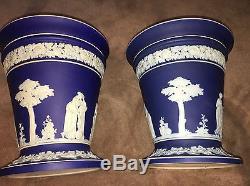 Vases / Jardinières De Wedgwood Blue Dipped Jasperware