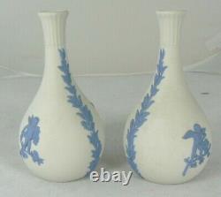 Vases Vintage Wedgwood Reverse Jasperware Pair 5.5 Tall