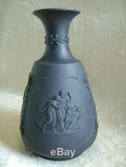 Vers 1900 Antique Wedgwood Noir Basalte Jasperware Bud Vase