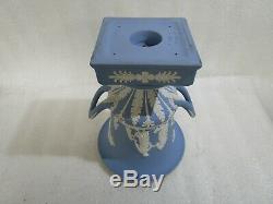 Vintage Grand Bleu Wedgwood Jasperware Double Handled Pedestal Vase Urne, Rare