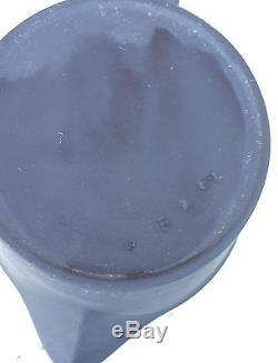 Vintage Wedgwood Basalt Black Jasperware Creamer Et Sucrier Avec Couvercle