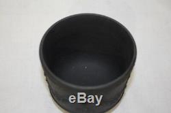 Vintage Wedgwood Black Basalt Jasperware 3.5 Jardinière, Cache Pot Ou Jardinière
