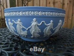 Vintage Wedgwood Blue Jasperware Grand Bol Les Heures De Danse C1994