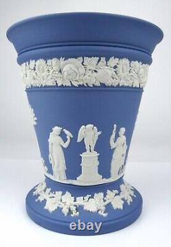 Vintage Wedgwood Blue Jasperware Trumpet Vase 1954