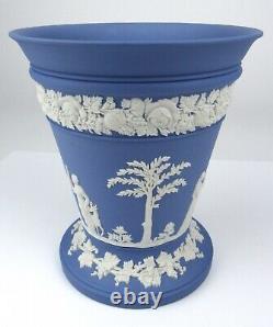 Vintage Wedgwood Blue Jasperware Trumpet Vase 1954