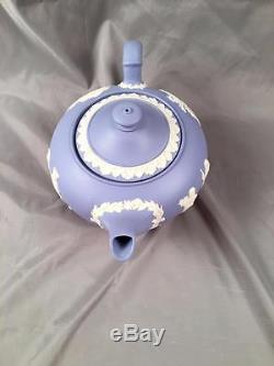 Vintage Wedgwood Jasperware Light Blue Classique Chérubin Putti Relief Théière