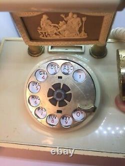 Vintage Wedgwood Jasperware Style Déco Tel Plastic Rotary Telephone As Is