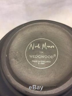 Vintage Wedgwood Nick Munro 1999 Jasperware Ebony Noir Signature Vase