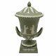 Vintage Wedgwood Sage Green Jasperware Large 11,5 Campana Pedestal Urn With Lid