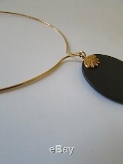 Vtg Wedgwood Égyptien Jasperware Collier Cameo Dans L'encadré