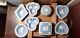 Wedgewood Jasperware Blue Cupidon Set De 2 Boîtes À Bibelots Et 6 Petites Assiettes