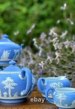 Wedgwood 19ème Splendid Tea Set Jasperware 8 Pcs