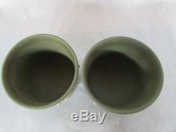 Wedgwood Angleterre Lion Jasperware Sage Green Cache Pots / Jardinieres / Planters 2