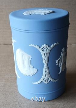 Wedgwood BLEU Jasperware Heures Dansantes FRIBOURG & TREYER Pot Couvert RARE