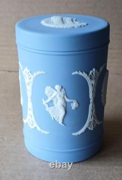 Wedgwood BLEU Jasperware Heures Dansantes FRIBOURG & TREYER Pot Couvert RARE
