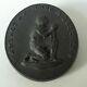 Wedgwood Black Basalt Jasperware Slavery Button Am I Not A Man And A Brother