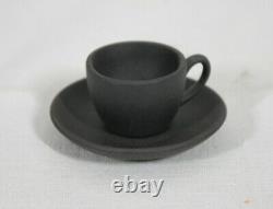 Wedgwood Black Basalte Jasperware Mini / Miniature 13 Piece Coffee - Tea Set Nouveau