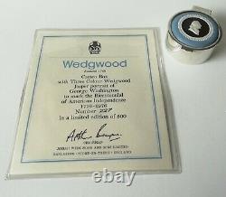 Wedgwood Black Blue White Jasperware Tricolour George Washington Silver Box Ltd