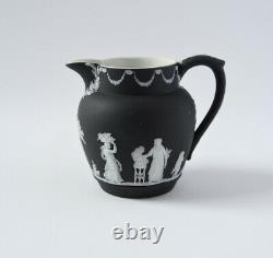 Wedgwood Black Jasperware Creamer 4 Tall Marked Wedgwood Made In England