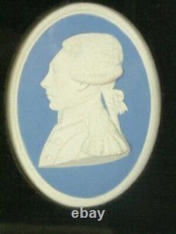 Wedgwood Bleu Jasper Benjamin Franklin & Marquis De Lafayette Plaque De Médaille
