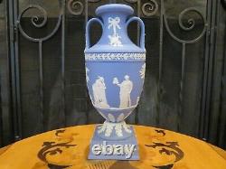 Wedgwood Bleu Jasper Ware 9 Grand Vase Pedestal Trophy Muses Urne (1954)