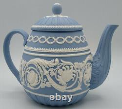 Wedgwood Bleu Jasperware 250 Anniversaire Teapot Monnaie Très Rare