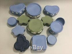 Wedgwood Bleu Noir Vert Jasperware X68 Vase Pcs-, Plaque, Trinket Énorme Lot D'emploi