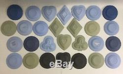 Wedgwood Bleu Noir Vert Jasperware X68 Vase Pcs-, Plaque, Trinket Énorme Lot D'emploi