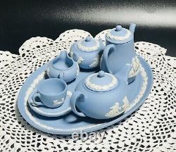 Wedgwood Blue Jasper Ware Miniature Teaset