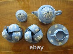 Wedgwood Blue Jasperware 23 Piece Proper True Tea Set Plaques De Service Pour 6 1956