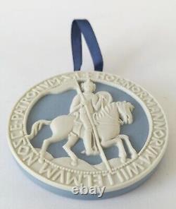 Wedgwood Blue Jasperware 900e Anniversaire De La Médaille Du Sceau Du Livre Domesday