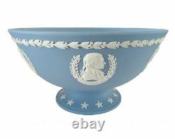 Wedgwood Blue Jasperware American Declaration Of Independence Footed Bowl 1976