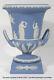 Wedgwood Blue Jasperware Grand Trophée À Double Manche Urn Vase Compote