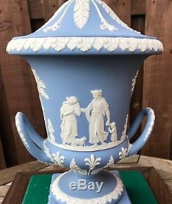 Wedgwood Blue Jasperware Vase / Urn C. 1960's Perfect