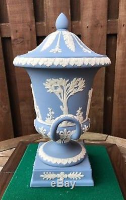 Wedgwood Blue Jasperware Vase / Urn C. 1960's Perfect